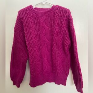 Cat and jack girls Medium (8) pink cable knit sweater